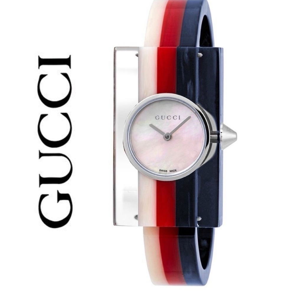 Gucci Vintage Web White Pearl Resin Watch Bracelet YA143523